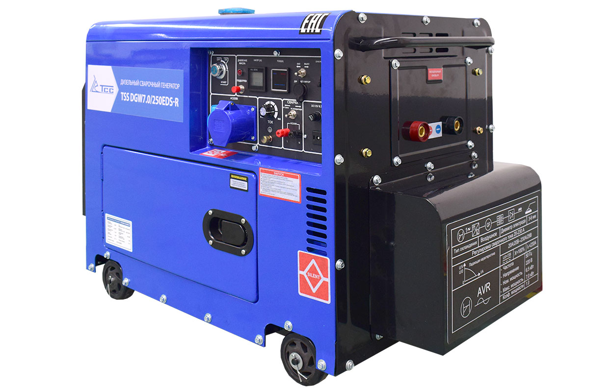 Выгодные условия покупки на инверторный дизельный сварочный генератор в кожухе tss dgw 7.0/250eds-r