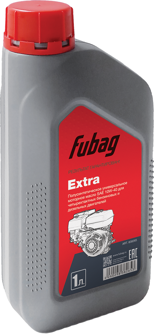 Выгодные условия покупки на универсальное полусинтетическое моторное масло fubag для четырехтактных бензиновых и дизельных двигателей 1л. fubag extra (sae 10w40) / фубаг