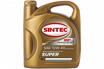 Выгодные условия покупки на масло sintec супер sae 10w-40 api sg/cd канистра 4л/motor oil 4liter can