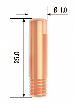 Выгодные условия покупки на фубаг контактный наконечник m6х25 мм ecu d=1.0 мм (25 шт.) fubag